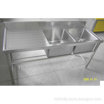 2015 hot sale Stainless steel Countertops Kitchen, Kitchen Countertop Cheap with 2 wash basin